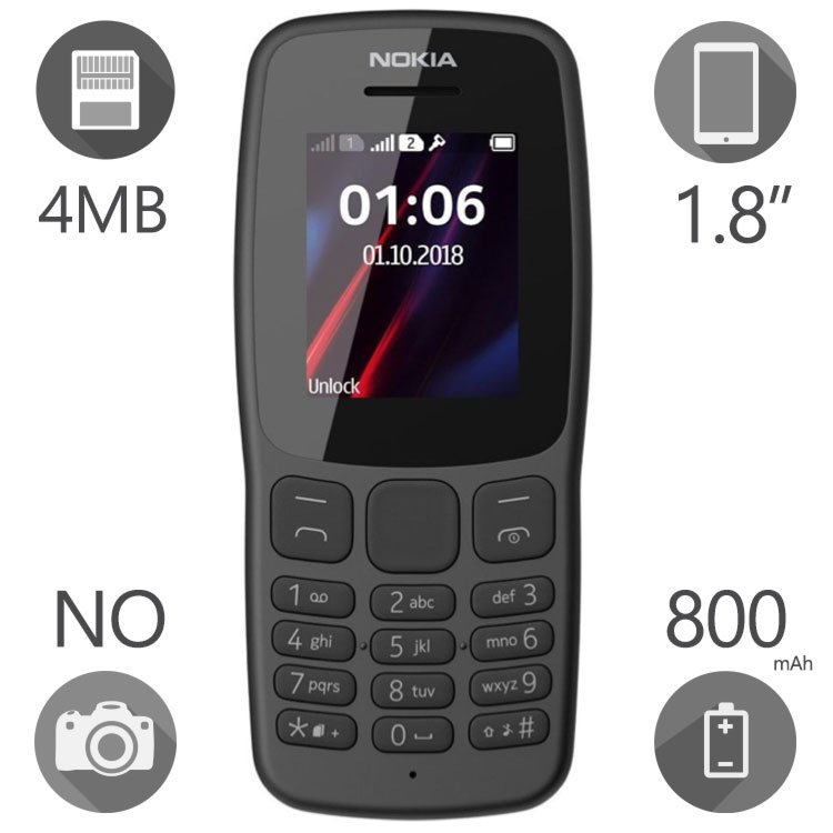 Nokia 106 2018 dual sim اصلی ویتنام (۱۸ ماه گارانتی شرکتی)